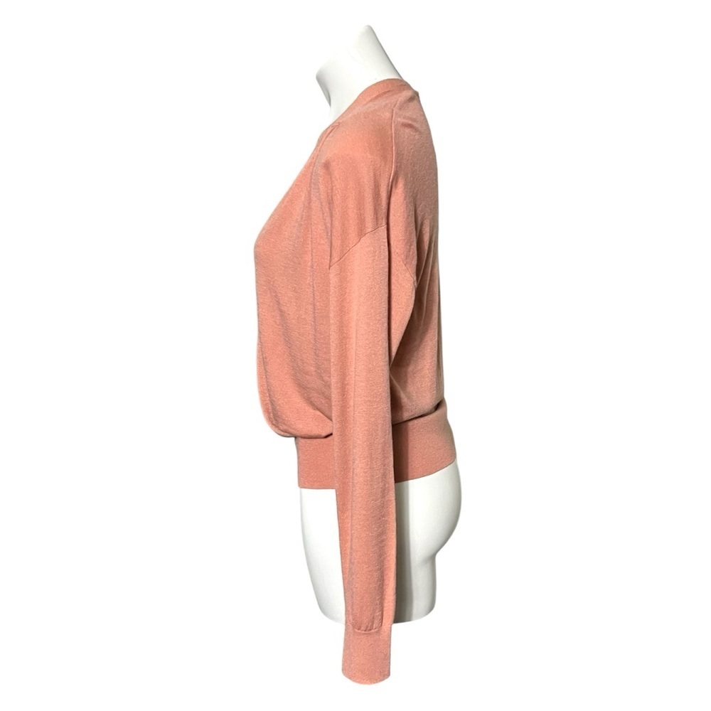 Halogen Wrap Front Cashmere Blend Top Size Medium Peach New - Picture 2 of 6